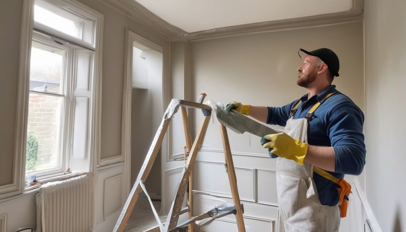 plasterer working in London home