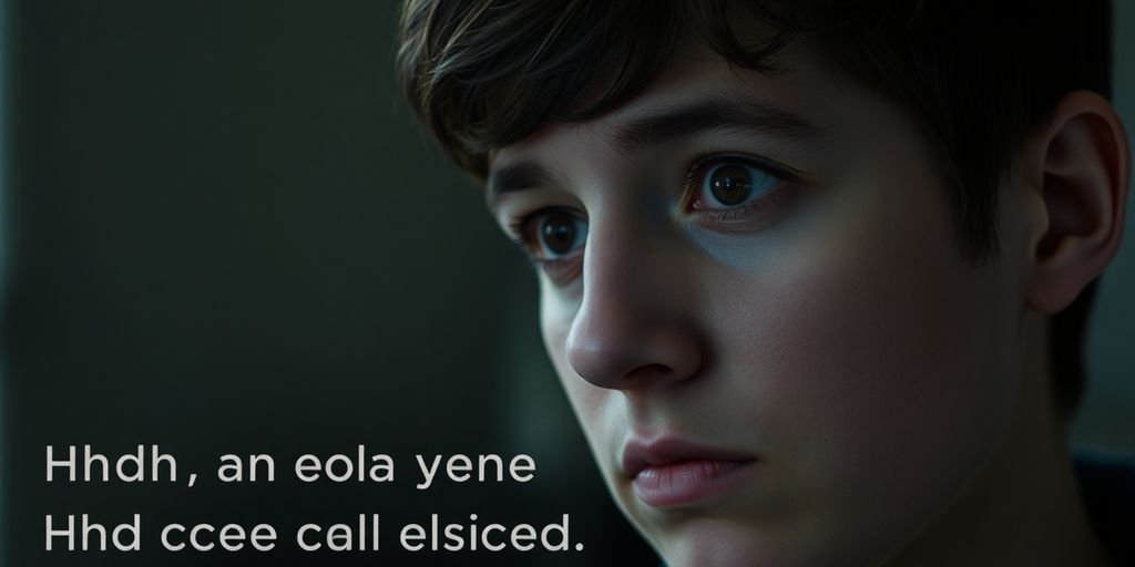 Persoană contemplativă cu fundal neclar, expresie îngrijorată.