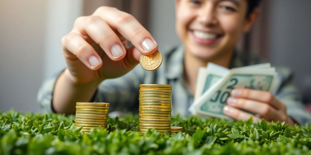 Pessoas felizes com dinheiro, crescimento financeiro