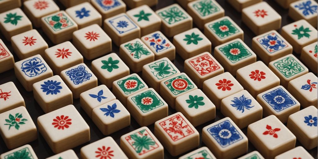 Various mahjong tiles made from different materials.