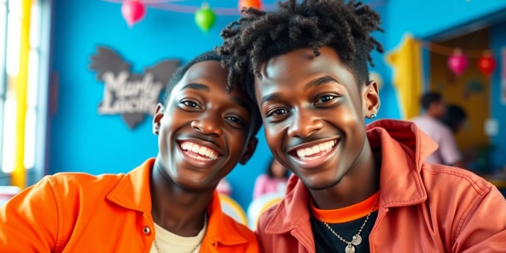 Yerky Yerky and Skai Jackson smiling together in a fun moment.