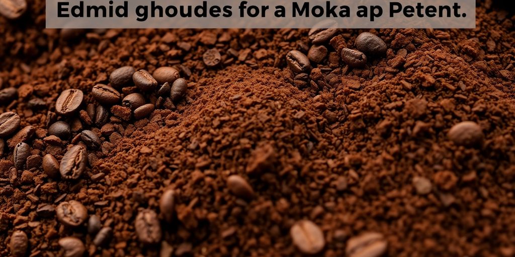 Coffee grounds showing ideal size for Moka Pot brewing.