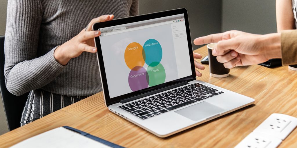 business people brainstorming content marketing ideas in a modern office