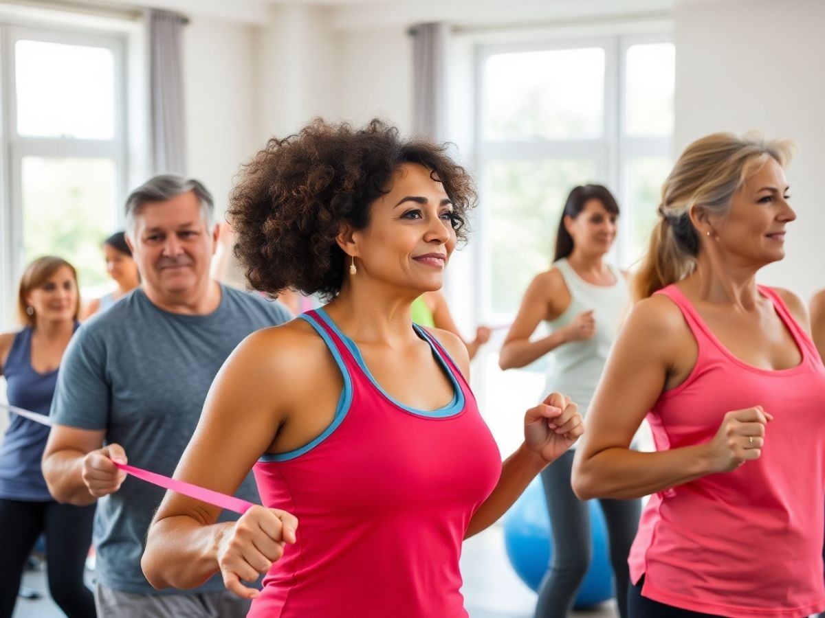 Persoane exersând gimnastică medicală
