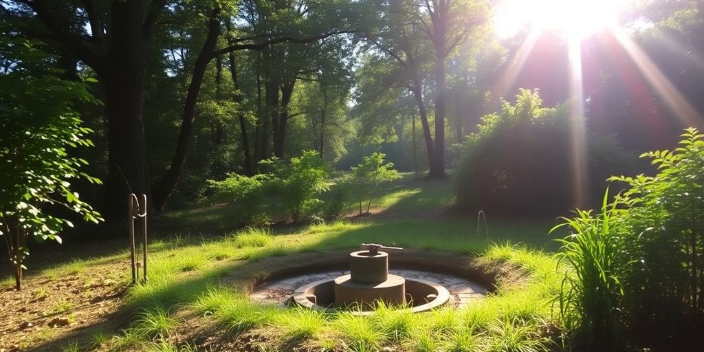 Water well in a green landscape of Newnan, GA.