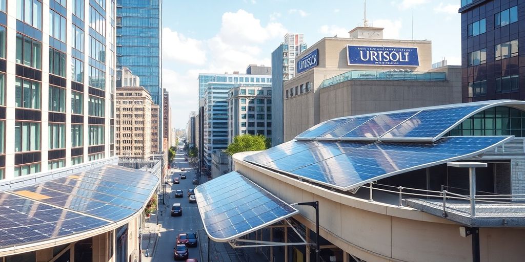 Panneaux solaires organiques sur architecture urbaine