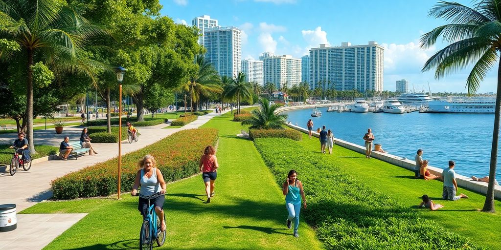 Vibrant outdoor recreation scene in Aventura, Florida.