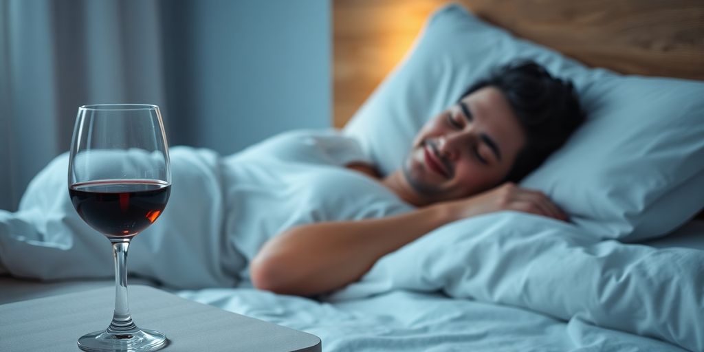 Person sleeping peacefully next to a glass of wine.