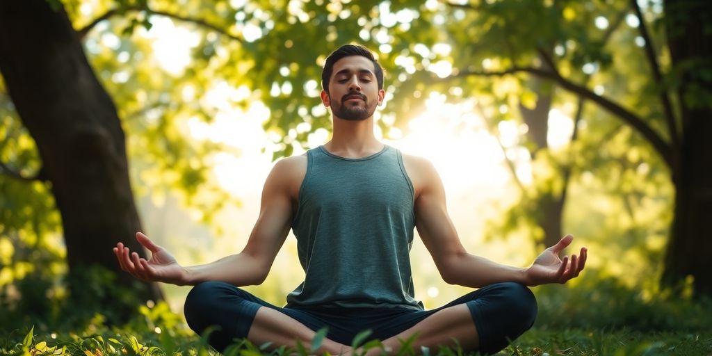 Person meditating in nature, symbolizing mental toughness and focus.
