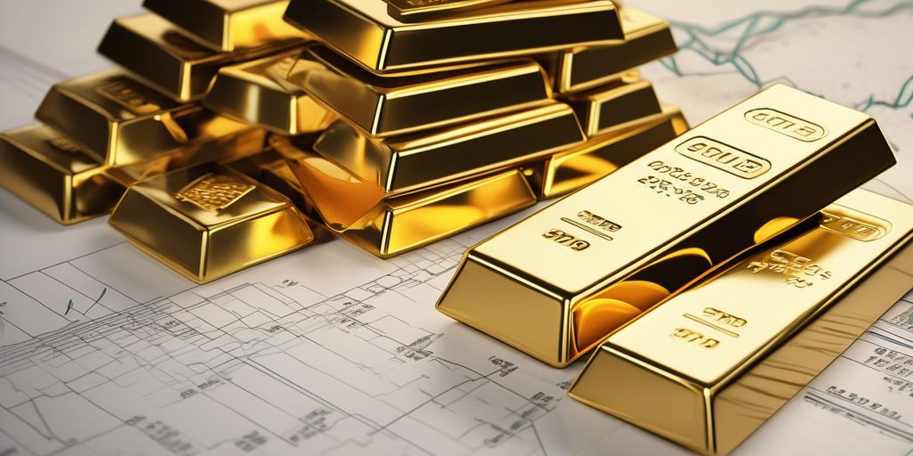 gold bars and financial charts
