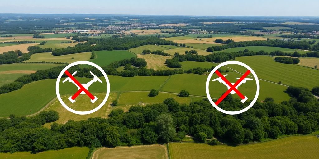 Vue aérienne de la région de Le Blanc.
