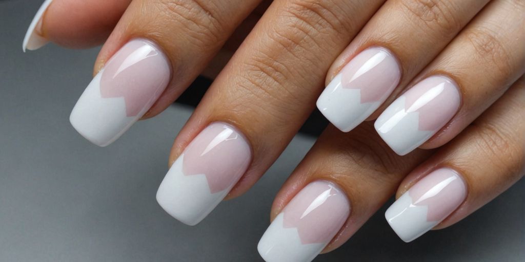 Ballerina-shaped nails with French tips