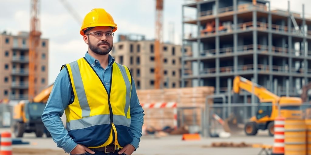 Field manager observing a construction site.