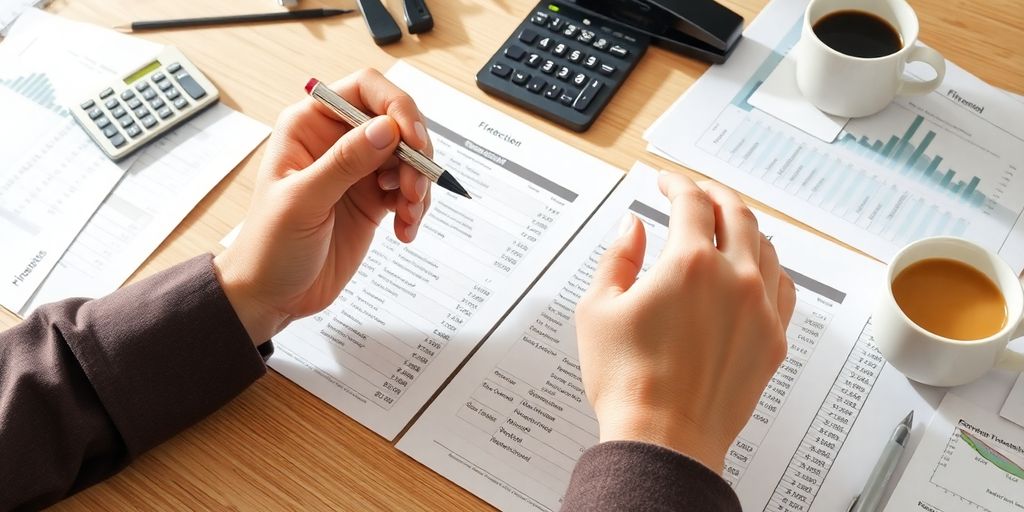 Person reviewing financial documents