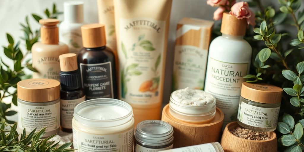 Produits de beauté naturels dans un emballage écologique.