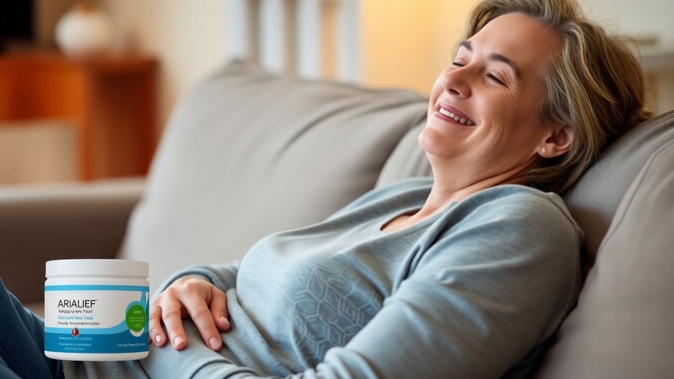 Person relaxing on a sofa, relieved from sciatica pain.