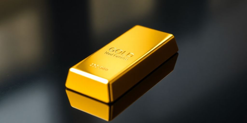 Un lingot d'or en gros plan