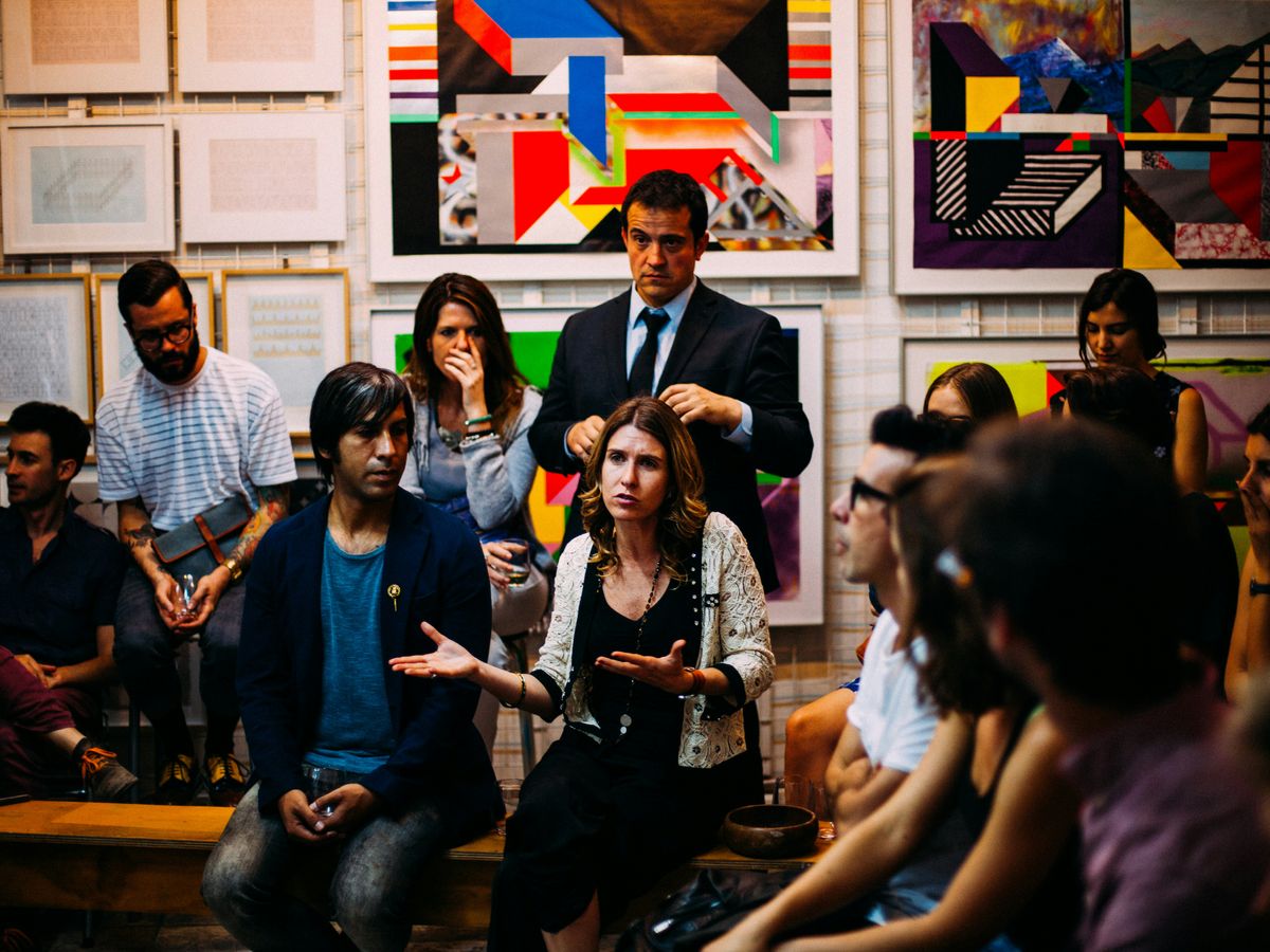 people meeting in room