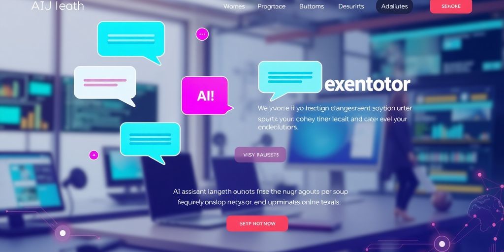 Moderan veb sajt sa AI asistentom za korisnike.