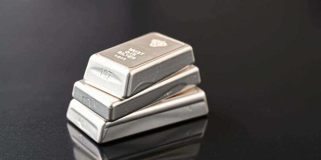 Lingots d'argent empilés