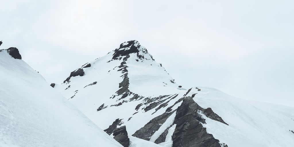 mountain peak covered with snow