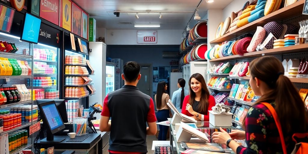 Retail store with modern point of sale system.