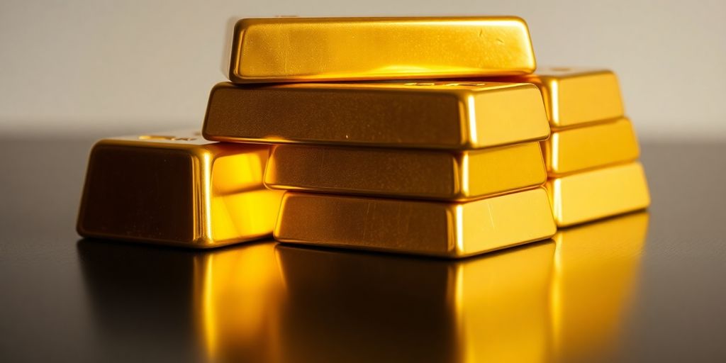 Lingots d'or empilés