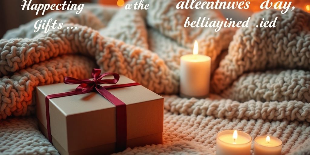 Cozy gift setup for boyfriend's relaxation on Valentine's Day.