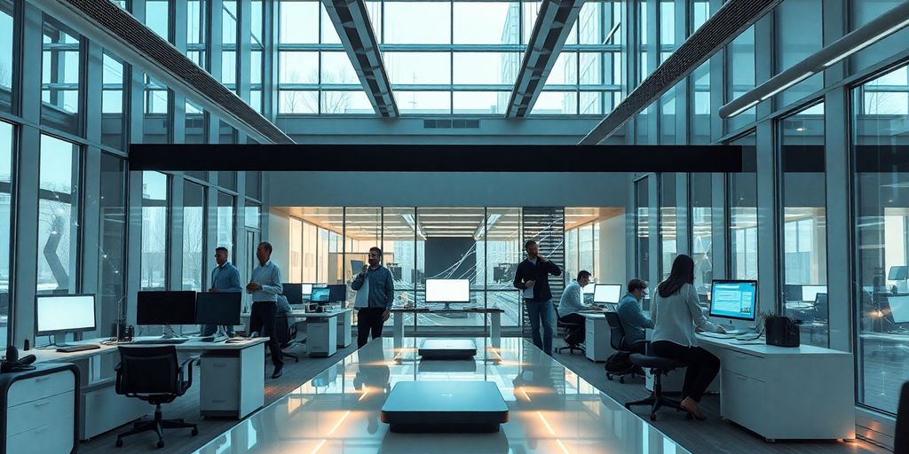 Business growth with futuristic technology.