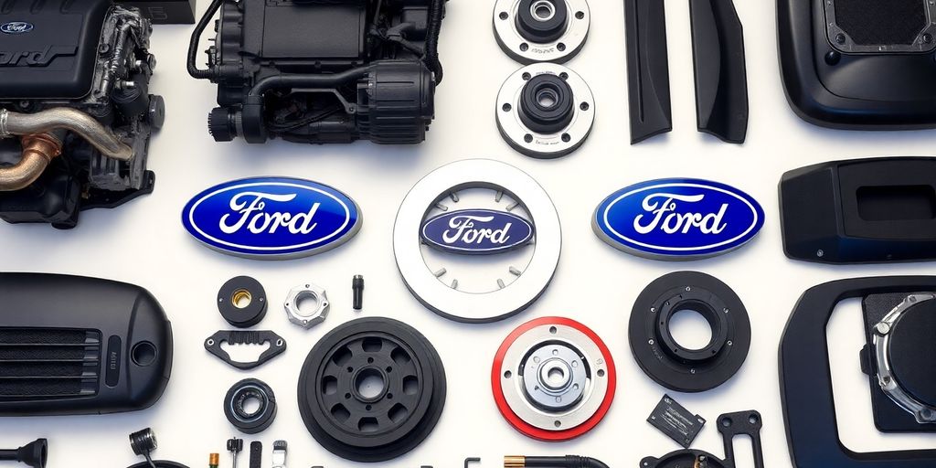 Close-up of Ford OEM parts on a clean background.