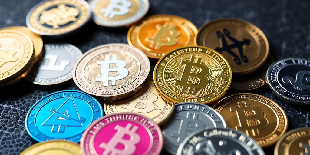 Are There Best Bitcoin Alternatives for Smart Investors in 2025? 4 Close-up of diverse altcoins on a textured surface.