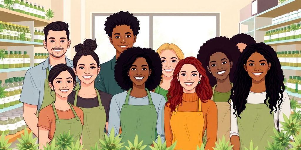 Cannabis industry workers, diverse group