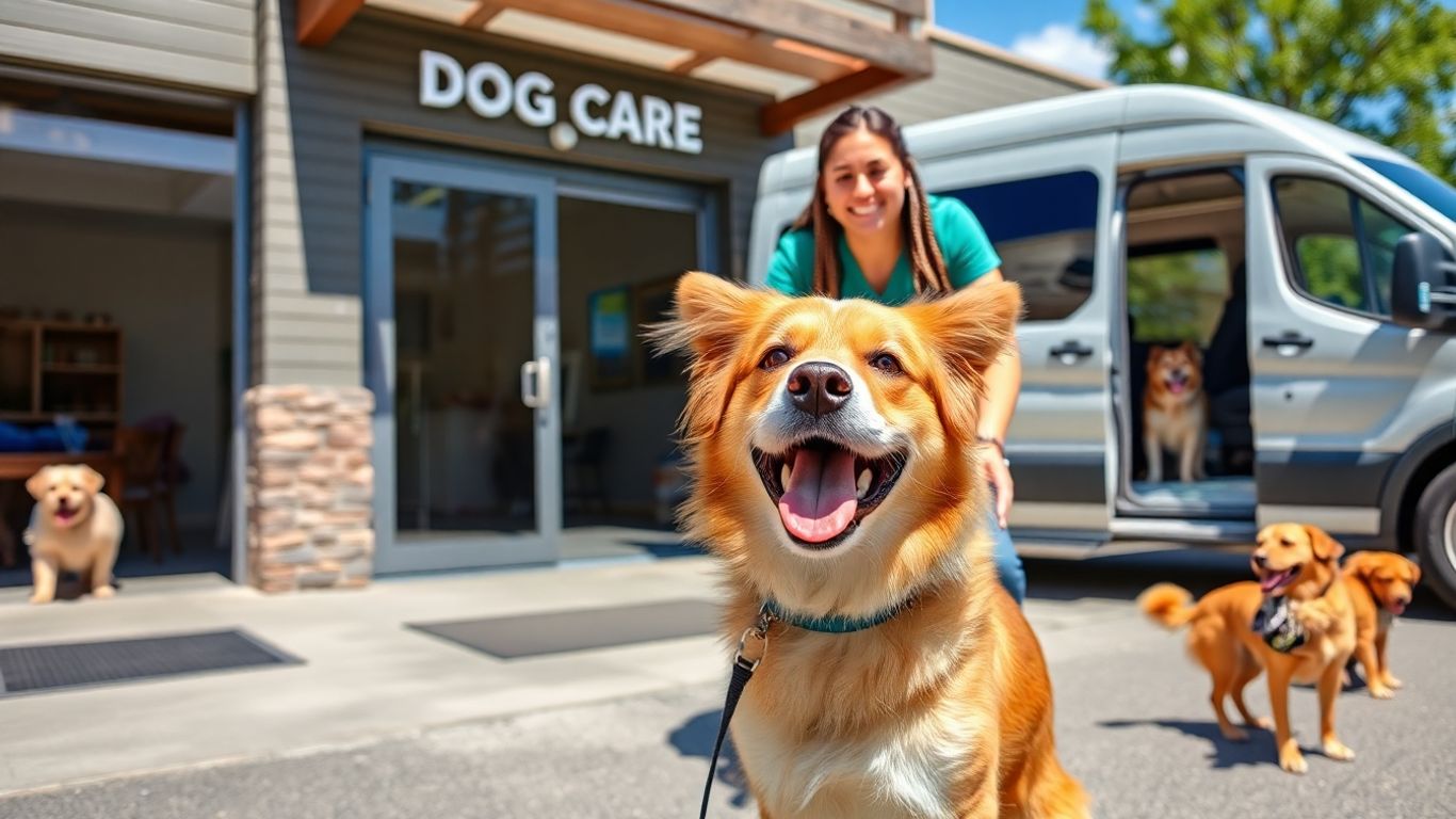 Dog arrives at Randwick day care by van