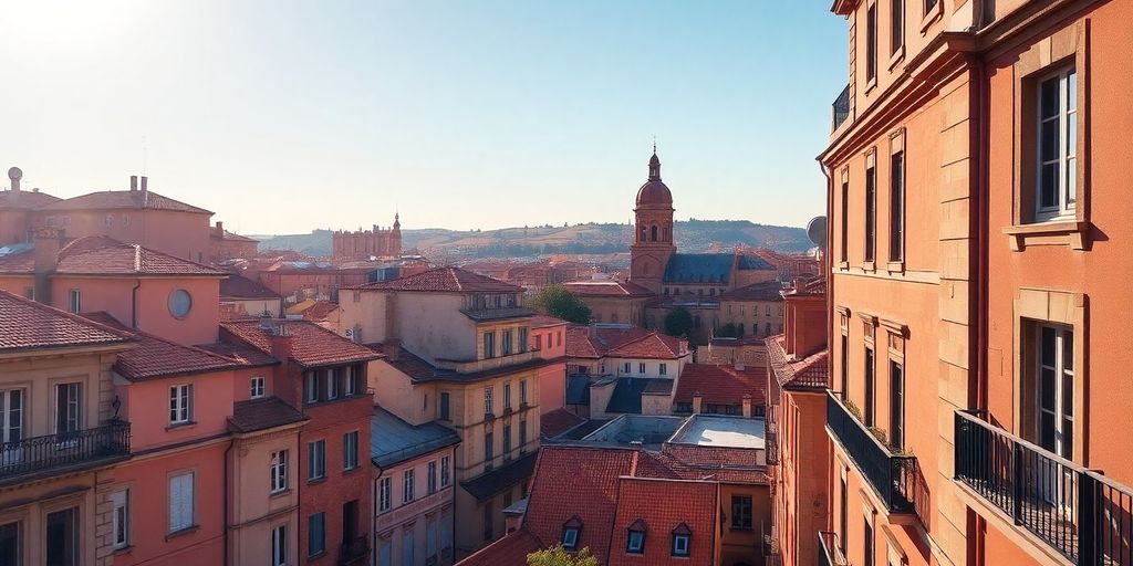 La Ville Rose, Toulouse, avec ses bâtiments en briques roses.