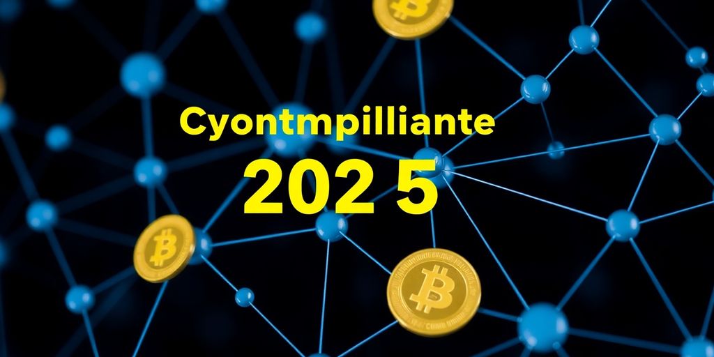 Close-up of blockchain network with digital coins.