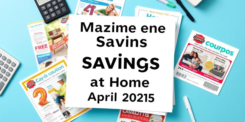 Flat lay of home coupons and savings materials.