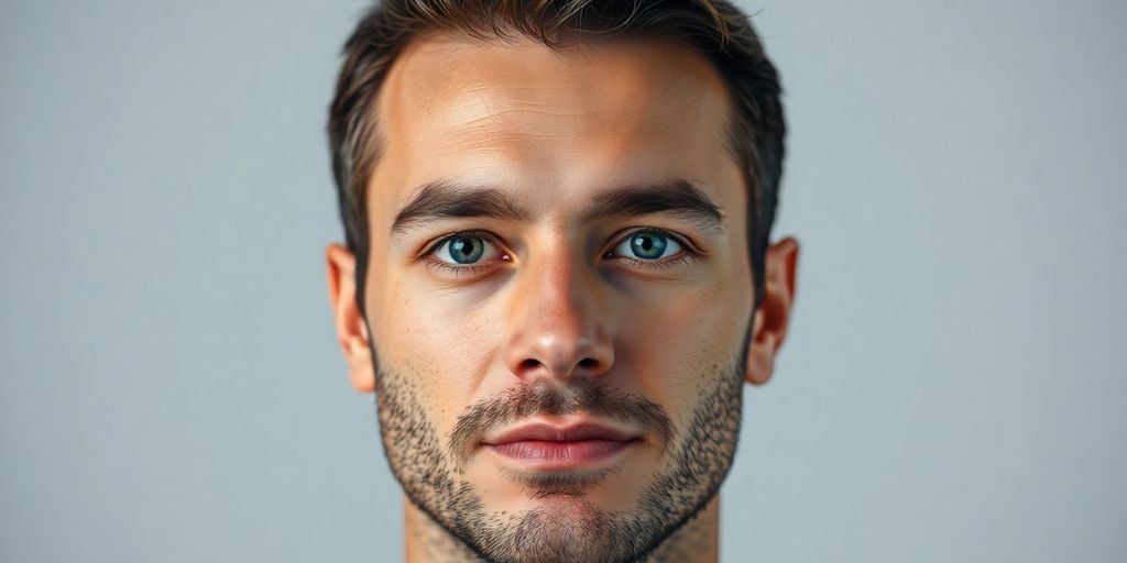 Man's face seamlessly replaced with another.