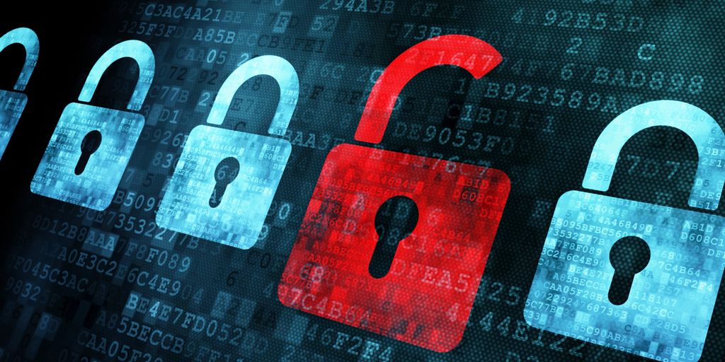 cyber security concept with padlock and internet network