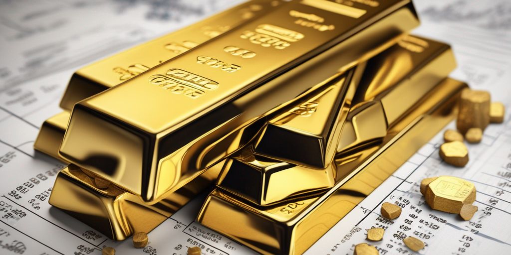 gold bars and financial charts