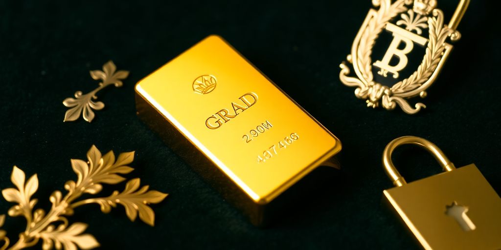 Lingot d’or sur un fond sombre.
