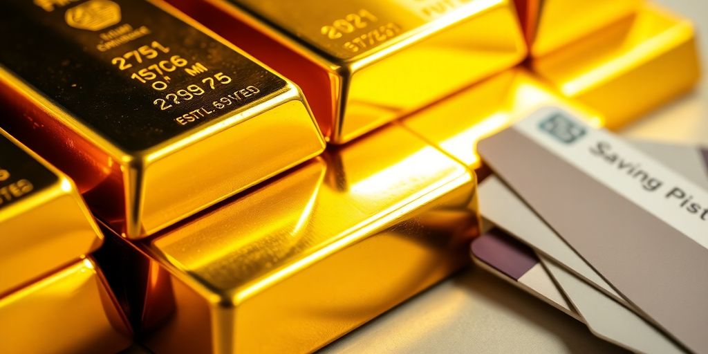 Lingots d'or et pièces d'identité bancaires