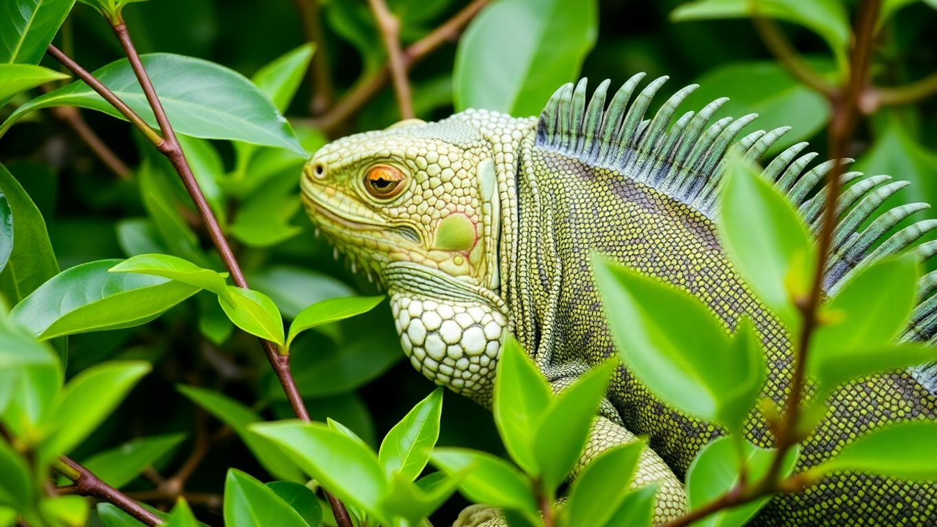 Iguanas e suas Habilidades de Camuflagem