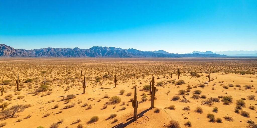 Vue aérienne du désert de Sonora en Arizona.
