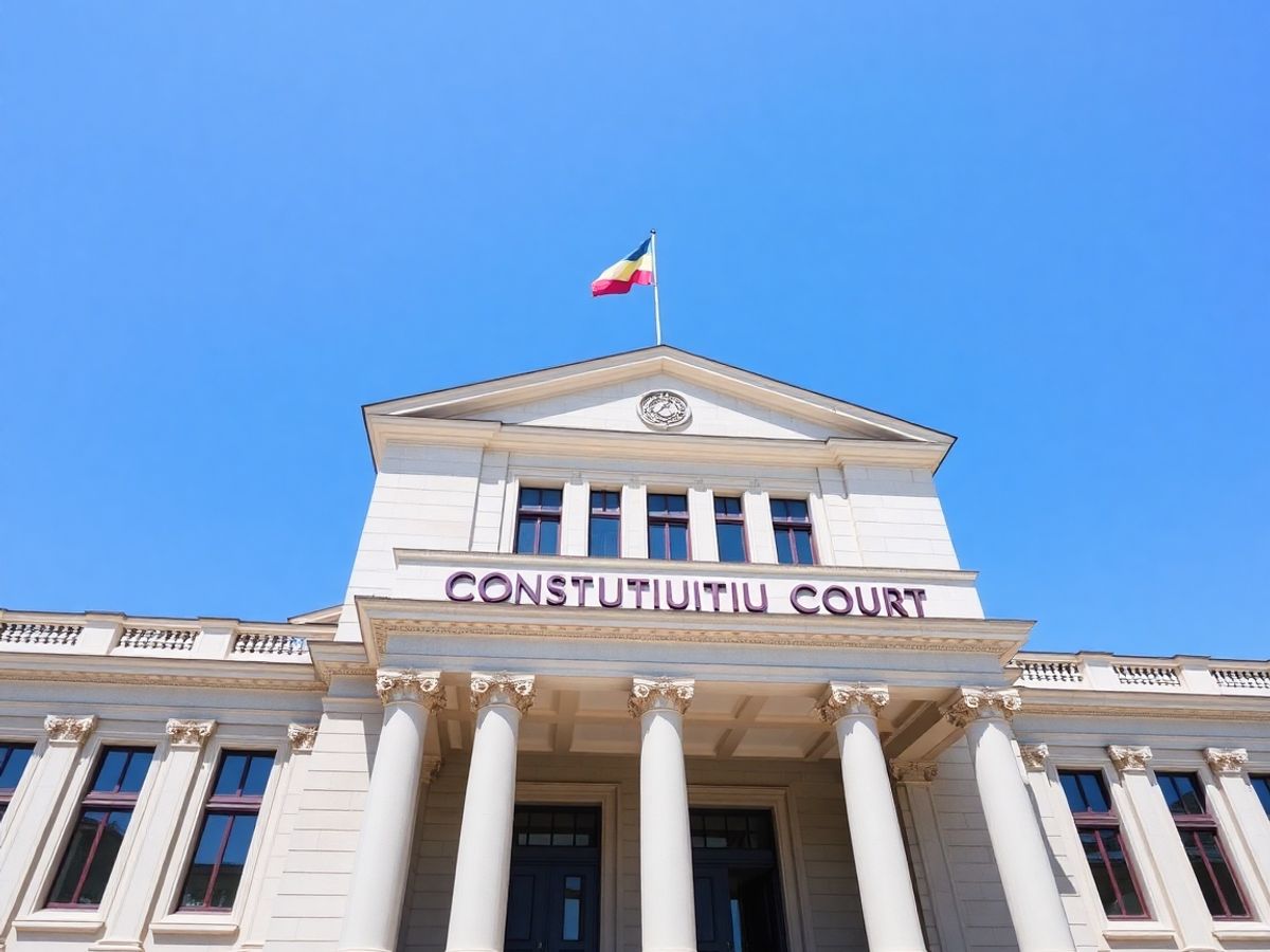 Clădirea Curții Constituționale a României în soare.