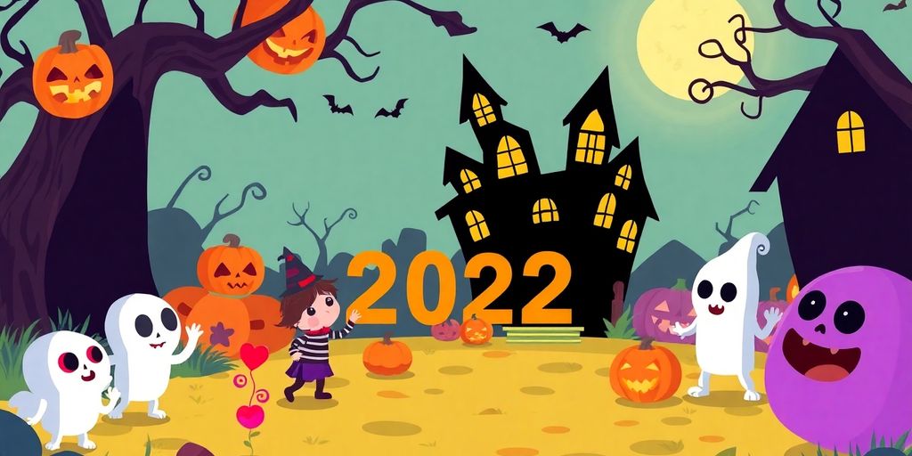 Ghost characters playing the Google Doodle Halloween 2022 game.