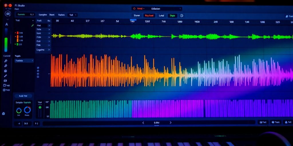 FL Studio Edison interface with audio waveforms and tools.