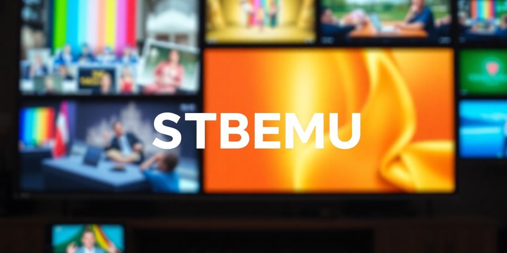 شعار STBEMU مع قنوات تلفزيونية مشفرة.