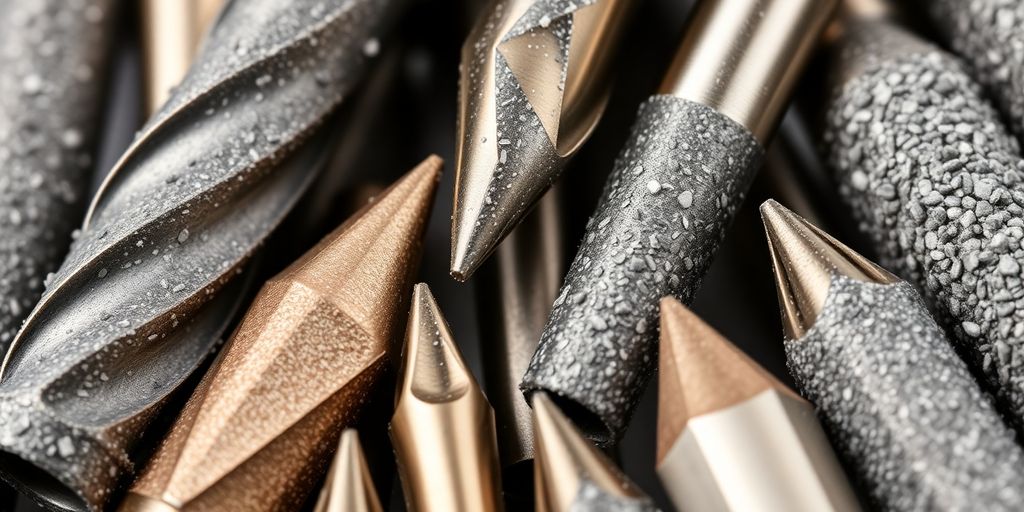 Close-up of nail drill bits with different grit sizes.