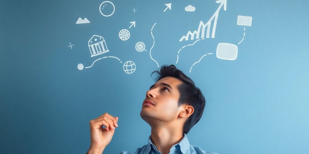 Person brainstorming financial growth.