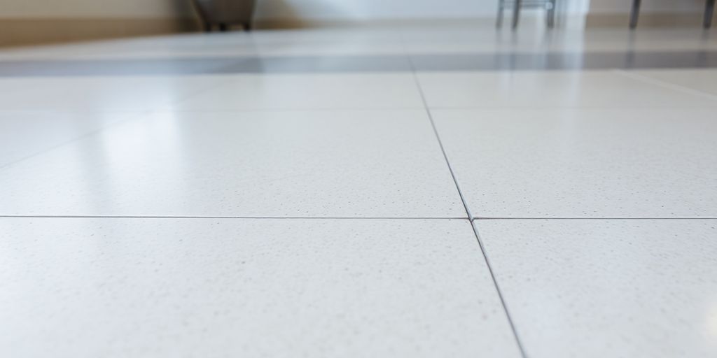 Close-up view of a porcelain tile floor.